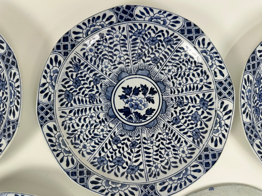 Just Added - (5) Chinese Qinq Dynasty Xangxi (In The Taste Of) Blue & White Chinese Signed Porcelain Plates 8'W [Photo 3]