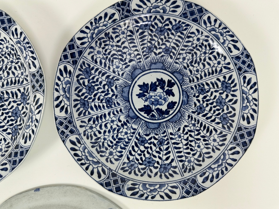 Just Added - (5) Chinese Qinq Dynasty Xangxi (In The Taste Of) Blue & White Chinese Signed Porcelain Plates 8'W [Photo 5]