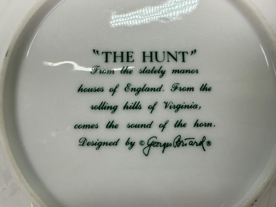 Just Added - Georges Briard 'The Hunt' China Set: 8 10.5' Dinner Plates, 8 Salad Plates, 12 Mugs & 1 Pedestal Cake Stand - Replacements Value $1,008 [Photo 11]