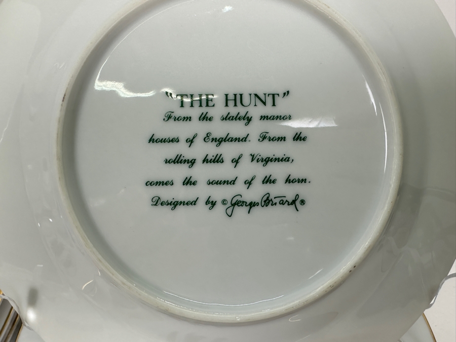 Just Added - Georges Briard 'The Hunt' China Set: 8 10.5' Dinner Plates, 8 Salad Plates, 12 Mugs & 1 Pedestal Cake Stand - Replacements Value $1,008 [Photo 10]