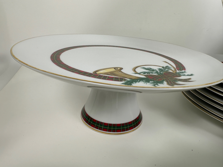 Just Added - Georges Briard 'The Hunt' China Set: 8 10.5' Dinner Plates, 8 Salad Plates, 12 Mugs & 1 Pedestal Cake Stand - Replacements Value $1,008 [Photo 9]