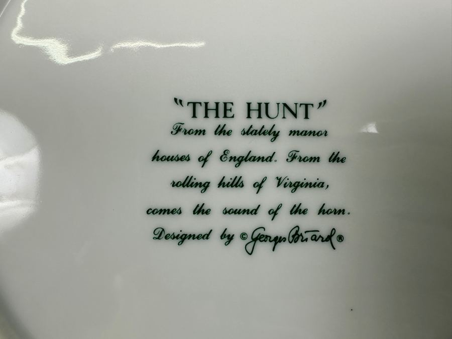 Just Added - Georges Briard 'The Hunt' China Set: 8 10.5' Dinner Plates, 8 Salad Plates, 12 Mugs & 1 Pedestal Cake Stand - Replacements Value $1,008 [Photo 12]