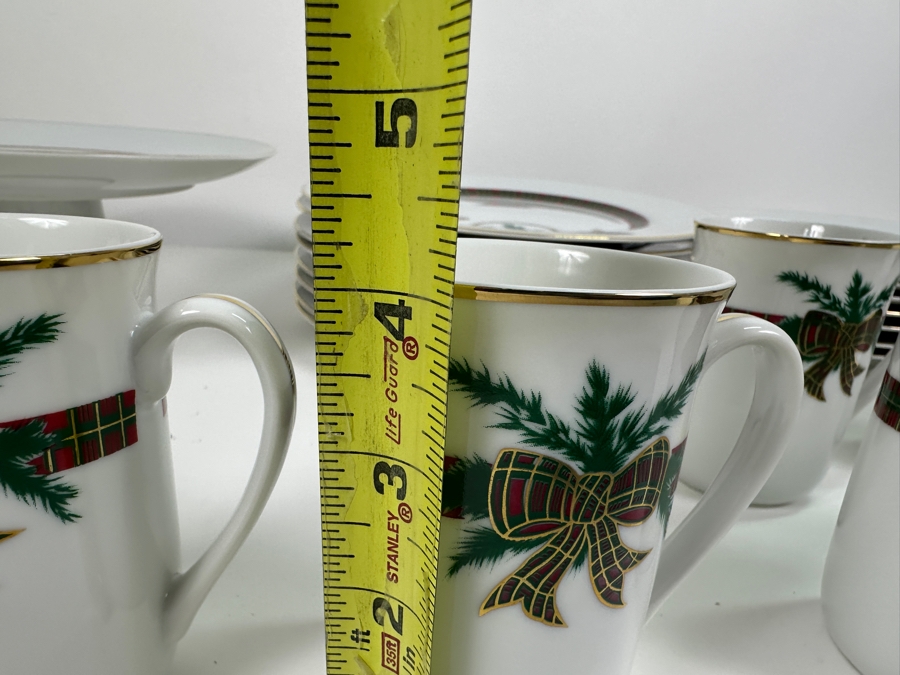 Just Added - Georges Briard 'The Hunt' China Set: 8 10.5' Dinner Plates, 8 Salad Plates, 12 Mugs & 1 Pedestal Cake Stand - Replacements Value $1,008 [Photo 16]