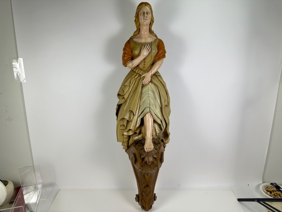 Just Added - Vintage 1980 Decorative Resin Ship's Figurehead By Burwood Product Co. 2394 39L X 11W X 10D [Photo 2]