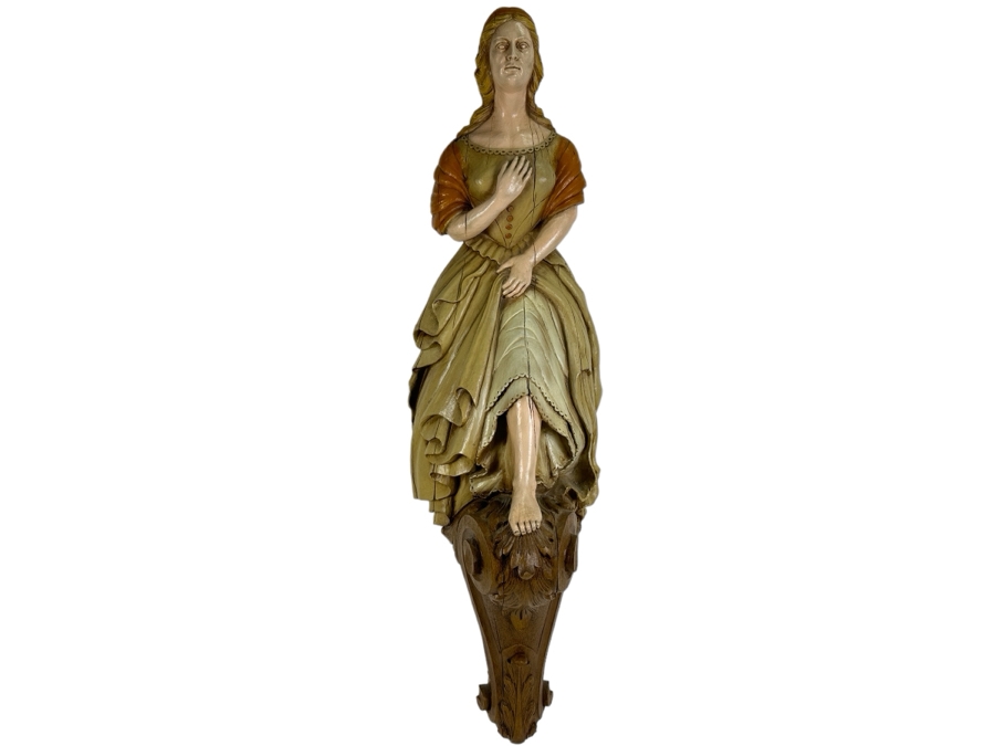 Just Added - Vintage 1980 Decorative Resin Ship's Figurehead By Burwood Product Co. 2394 39L X 11W X 10D [Photo 1]