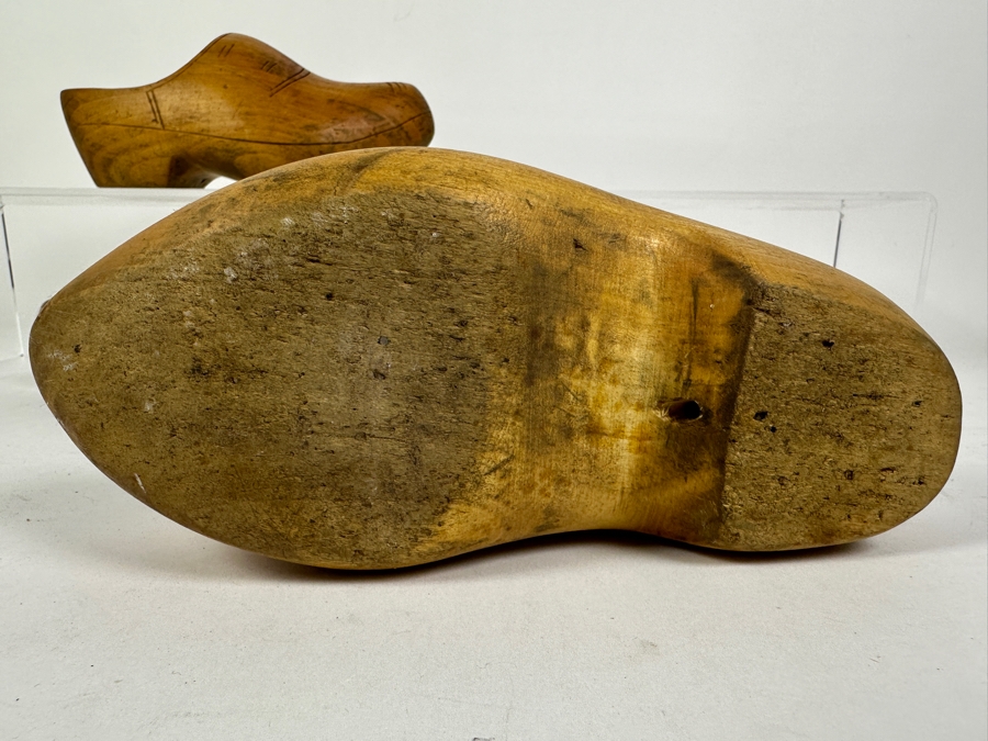 Just Added - Two Pairs Of Authentic Dutch Carved Wooden Shoes [Photo 8]