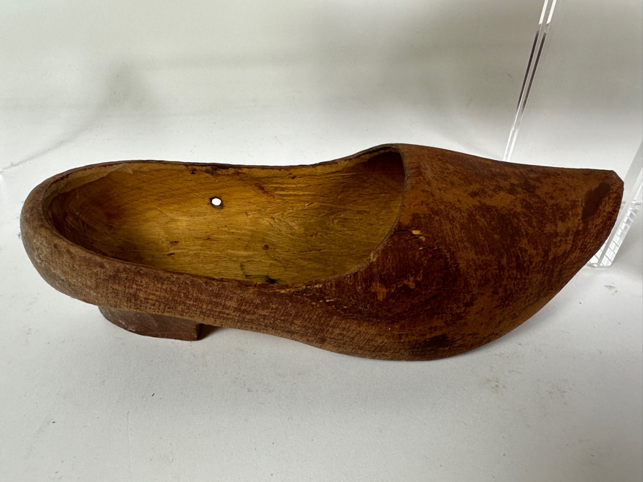 Just Added - Two Pairs Of Authentic Dutch Carved Wooden Shoes [Photo 3]