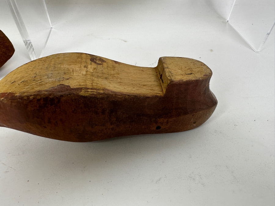 Just Added - Two Pairs Of Authentic Dutch Carved Wooden Shoes [Photo 6]