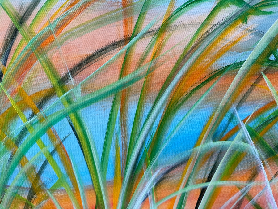 Gerrit Greve (1948-2024, Cardiff by the Sea, CA) Original Acrylic Painting On Canvas Titled 'Ocean Reeds' 2022 Signed Verso 40 X 30 Estimate $1,200 - $1,500 [Photo 2]