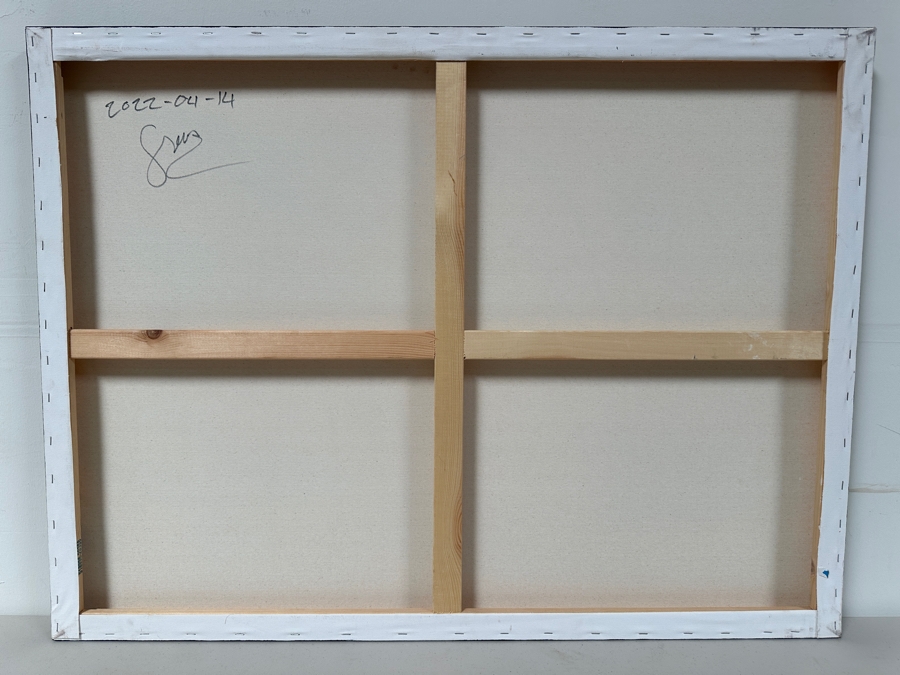 Gerrit Greve (1948-2024, Cardiff by the Sea, CA) Original Acrylic Painting On Canvas Titled 'Ocean Reeds' 2022 Signed Verso 40 X 30 Estimate $1,200 - $1,500 [Photo 3]