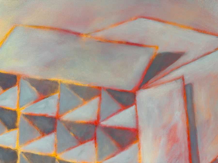 Gerrit Greve (1948-2024, Cardiff by the Sea, CA) Original Acrylic Painting On Canvas Titled 'Box Series - Gray Box On Peach' 2022 Signed Verso 40 X 30 Estimate $1,200 - $1,500 [Photo 5]