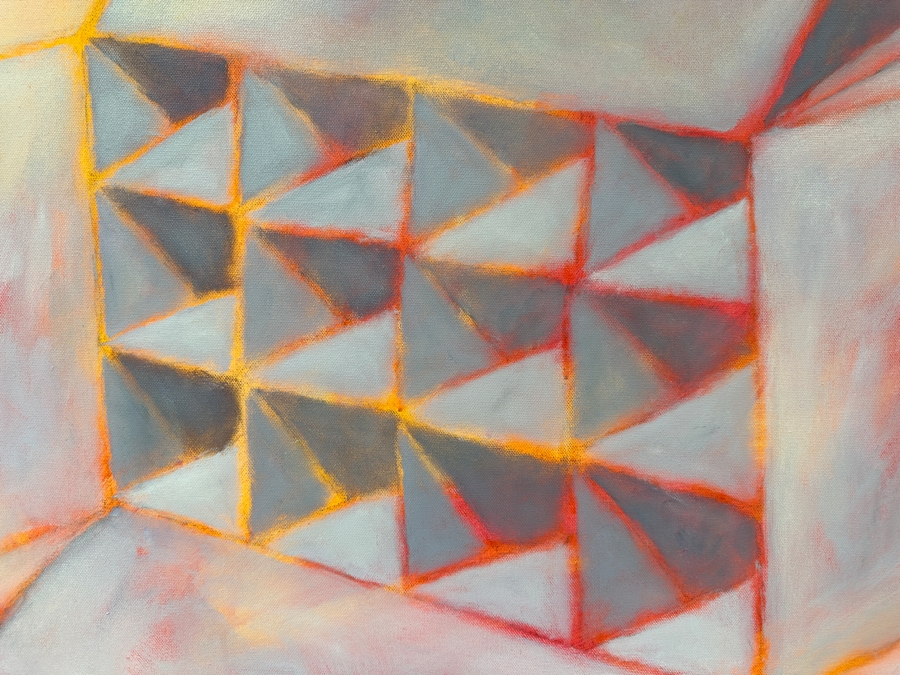 Gerrit Greve (1948-2024, Cardiff by the Sea, CA) Original Acrylic Painting On Canvas Titled 'Box Series - Gray Box On Peach' 2022 Signed Verso 40 X 30 Estimate $1,200 - $1,500 [Photo 3]