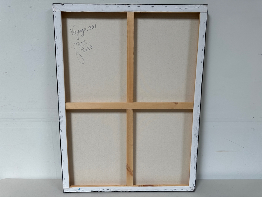 Gerrit Greve (1948-2024, Cardiff by the Sea, CA) Original Acrylic Painting On Canvas Titled 'Voyage 331' 2023 Signed Verso 30 X 40 Estimate $1,200 - $1,500 [Photo 6]