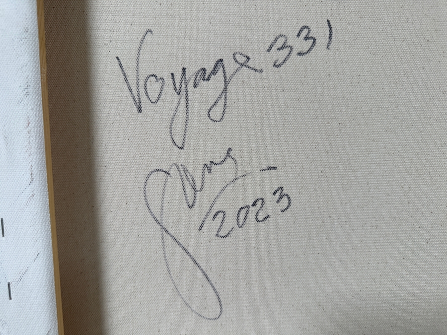 Gerrit Greve (1948-2024, Cardiff by the Sea, CA) Original Acrylic Painting On Canvas Titled 'Voyage 331' 2023 Signed Verso 30 X 40 Estimate $1,200 - $1,500 [Photo 7]
