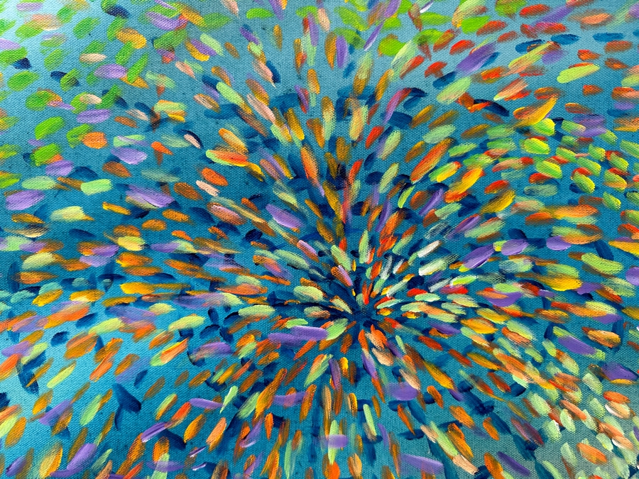 Gerrit Greve (1948-2024, Cardiff by the Sea, CA) Original Acrylic Painting On Canvas Titled 'The Underwater Series - Underwater - 06' 2019 Signed Verso 40 X 30 Estimate $1,200 - $1,500 [Photo 2]