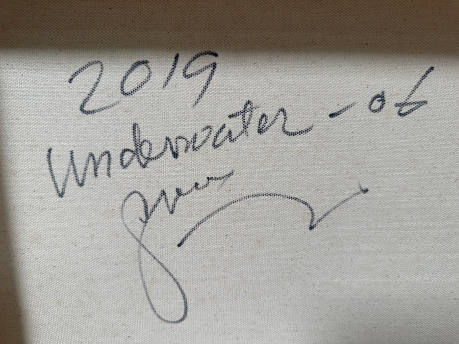 Gerrit Greve (1948-2024, Cardiff by the Sea, CA) Original Acrylic Painting On Canvas Titled 'The Underwater Series - Underwater - 06' 2019 Signed Verso 40 X 30 Estimate $1,200 - $1,500 [Photo 6]
