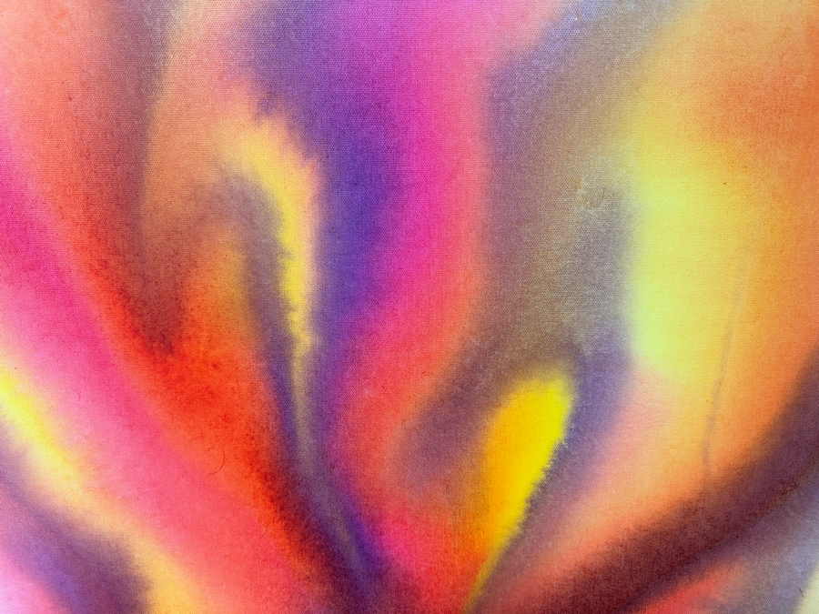 Gerrit Greve (1948-2024, Cardiff by the Sea, CA) Original Acrylic Painting On Canvas Titled 'Abstract Flowers' 2020 Signed Verso 30 X 40 Estimate $1,200 - $1,500 [Photo 3]