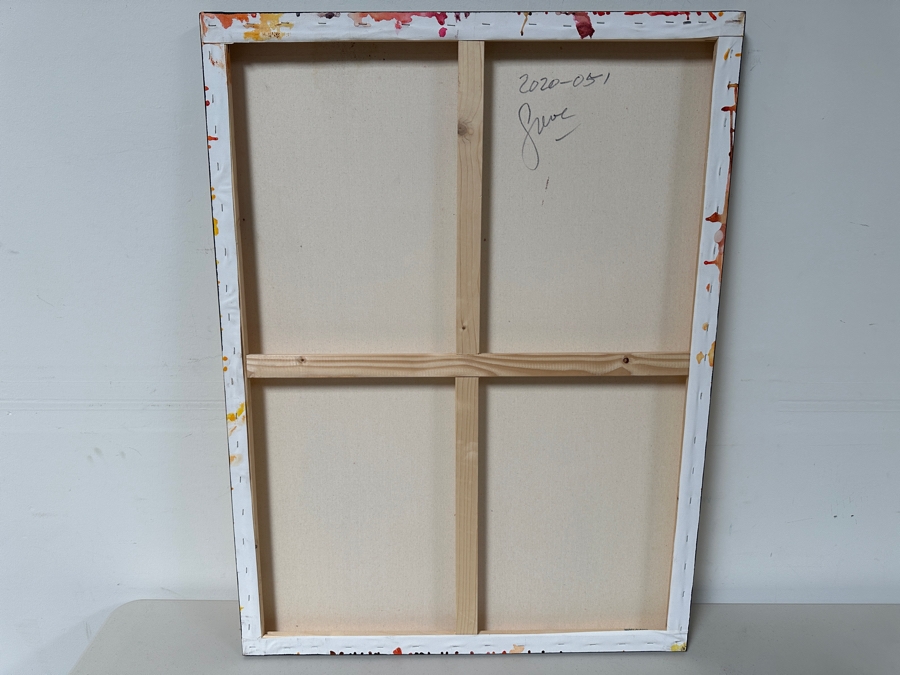 Gerrit Greve (1948-2024, Cardiff by the Sea, CA) Original Acrylic Painting On Canvas Titled 'Abstract Flowers' 2020 Signed Verso 30 X 40 Estimate $1,200 - $1,500 [Photo 4]