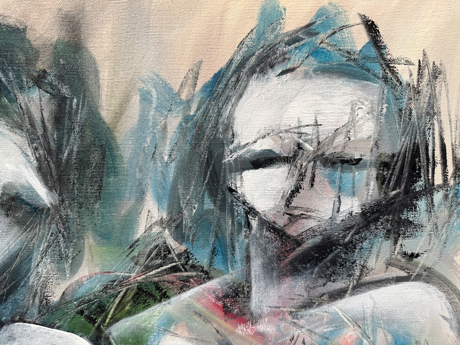 Gerrit Greve (1948-2024, Cardiff by the Sea, CA) Early Original Acrylic Painting On Canvas Titled 'Ghost Nudes' Signed Bottom Right 30 X 40 Estimate $1,200 - $1,500 [Photo 2]