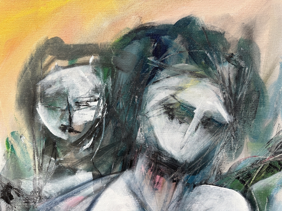 Gerrit Greve (1948-2024, Cardiff by the Sea, CA) Early Original Acrylic Painting On Canvas Titled 'Ghost Nudes' Signed Bottom Right 30 X 40 Estimate $1,200 - $1,500 [Photo 3]