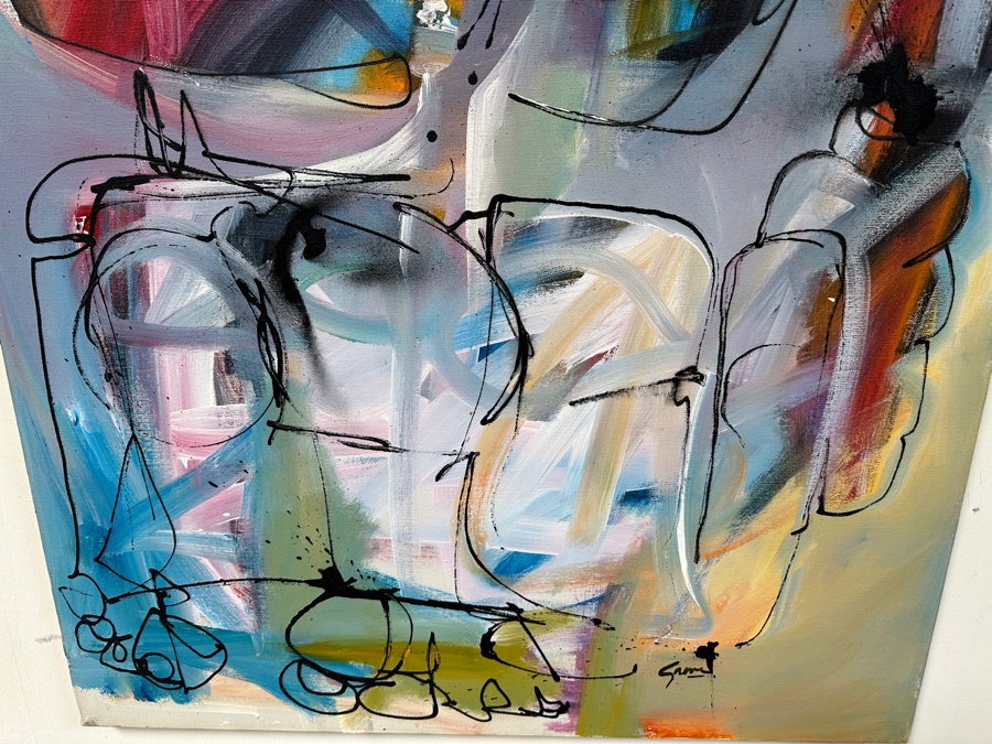 Gerrit Greve (1948-2024, Cardiff by the Sea, CA) Early Original Acrylic Painting On Canvas Titled 'Two Heads'  Bottom Right 30 X 40 Estimate $1,200 - $1,500 [Photo 2]