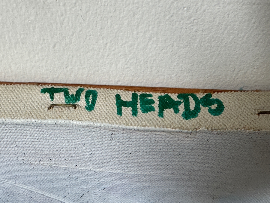 Gerrit Greve (1948-2024, Cardiff by the Sea, CA) Early Original Acrylic Painting On Canvas Titled 'Two Heads'  Bottom Right 30 X 40 Estimate $1,200 - $1,500 [Photo 5]