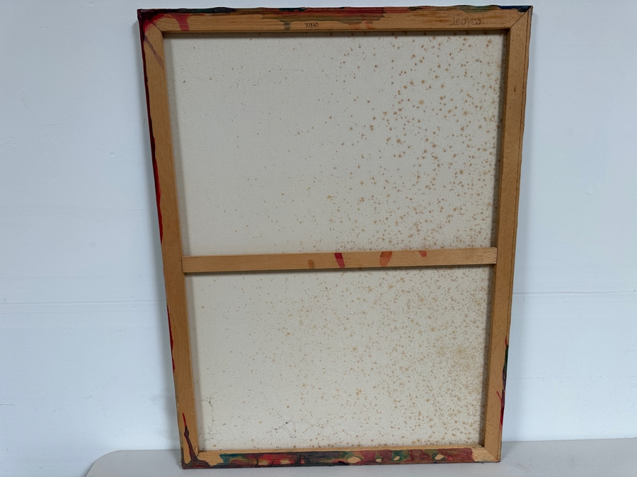 Gerrit Greve (1948-2024, Cardiff by the Sea, CA) Original Acrylic Painting On Canvas Titled 'Abstract with Gold Writing'  Bottom Right 30 X 40 Estimate $1,200 - $1,500 [Photo 9]