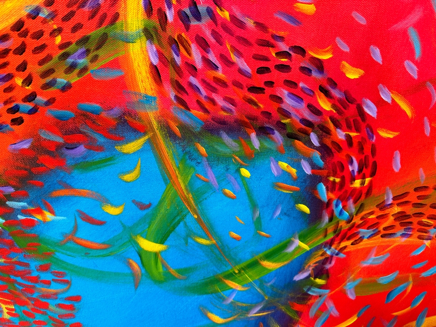 Gerrit Greve (1948-2024, Cardiff by the Sea, CA) Original Acrylic Painting On Canvas Titled 'Underwater Series - The Joy of Colors' 2021 Signed Verso 40 X 30 Estimate $1,200 - $1,500 [Photo 4]