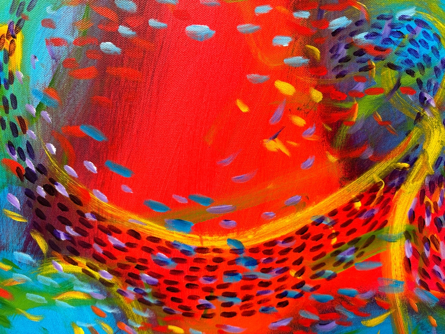 Gerrit Greve (1948-2024, Cardiff by the Sea, CA) Original Acrylic Painting On Canvas Titled 'Underwater Series - The Joy of Colors' 2021 Signed Verso 40 X 30 Estimate $1,200 - $1,500 [Photo 3]