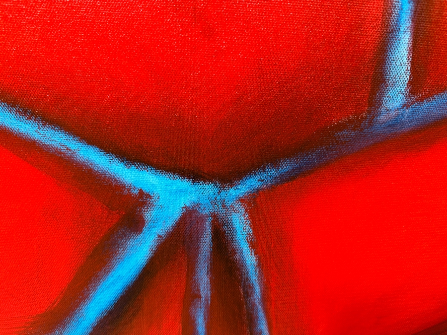 Gerrit Greve (1948-2024, Cardiff by the Sea, CA) Original Acrylic Painting On Canvas Titled 'Box Series - Red Box with Blue Trim' 2022 Signed Verso 30 X 40 Estimate $1,200 - $1,500 [Photo 7]