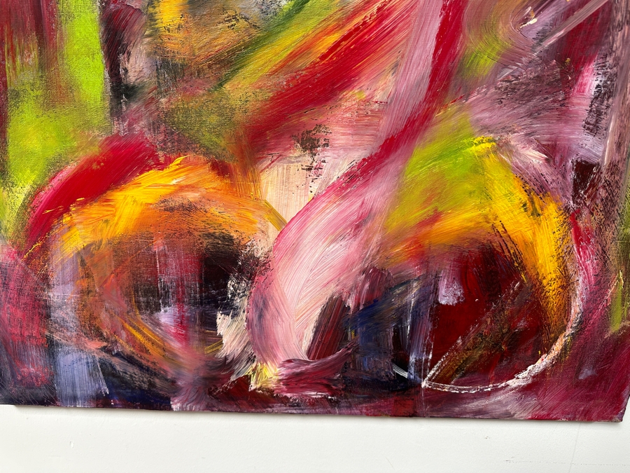 Gerrit Greve (1948-2024, Cardiff by the Sea, CA) Early Original Acrylic Painting On Canvas Titled 'Face Exp.'  Bottom Right 30 X 40 Estimate $1,200 - $1,500 [Photo 6]