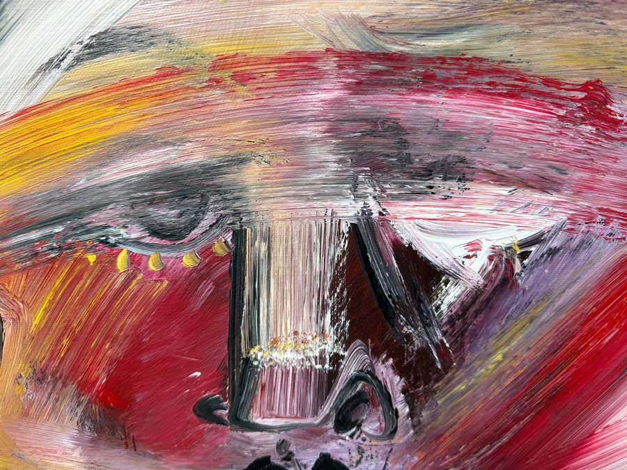 Gerrit Greve (1948-2024, Cardiff by the Sea, CA) Early Original Acrylic Painting On Canvas Titled 'Face Exp.'  Bottom Right 30 X 40 Estimate $1,200 - $1,500 [Photo 3]