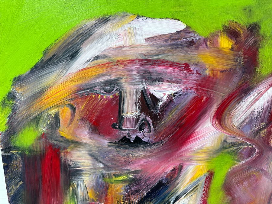 Gerrit Greve (1948-2024, Cardiff by the Sea, CA) Early Original Acrylic Painting On Canvas Titled 'Face Exp.'  Bottom Right 30 X 40 Estimate $1,200 - $1,500 [Photo 2]