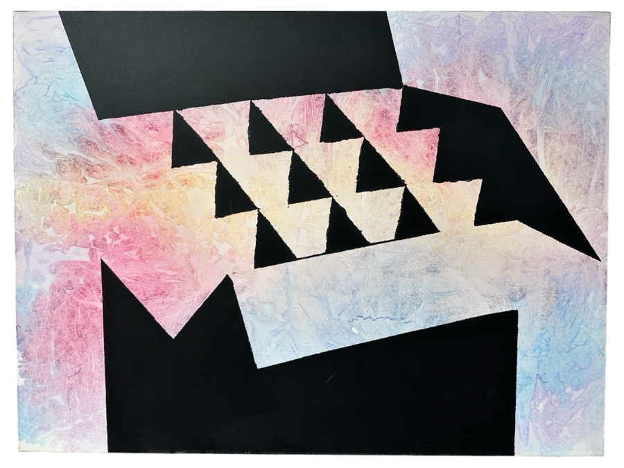 Gerrit Greve (1948-2024, Cardiff by the Sea, CA) Original Acrylic Painting On Canvas Titled 'Box Series - Shadow Box' 2022 Signed Verso 40 X 30 Estimate $1,200 - $1,500 [Photo 1]