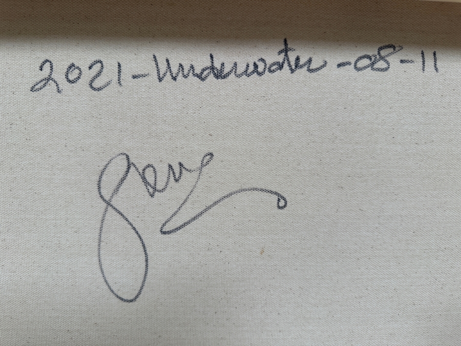 Gerrit Greve (1948-2024, Cardiff by the Sea, CA) Original Acrylic Painting On Canvas Titled 'Underwater Series - Underwater' 2021 Signed Verso 40 X 30 Estimate $1,200 - $1,500 [Photo 5]