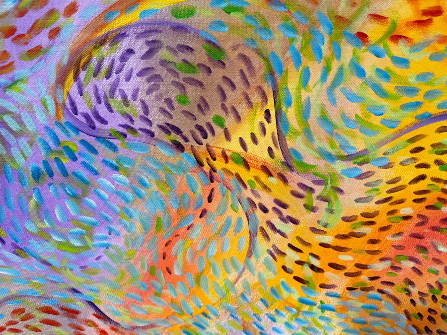 Gerrit Greve (1948-2024, Cardiff by the Sea, CA) Original Acrylic Painting On Canvas Titled 'Underwater Series - Underwater' 2021 Signed Verso 40 X 30 Estimate $1,200 - $1,500 [Photo 3]