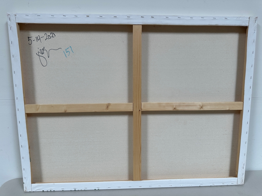 Gerrit Greve (1948-2024, Cardiff by the Sea, CA) Original Acrylic Painting On Canvas Titled 'Mindscape Series' 2021 Signed Verso 40 X 30 Estimate $1,200 - $1,500 [Photo 5]