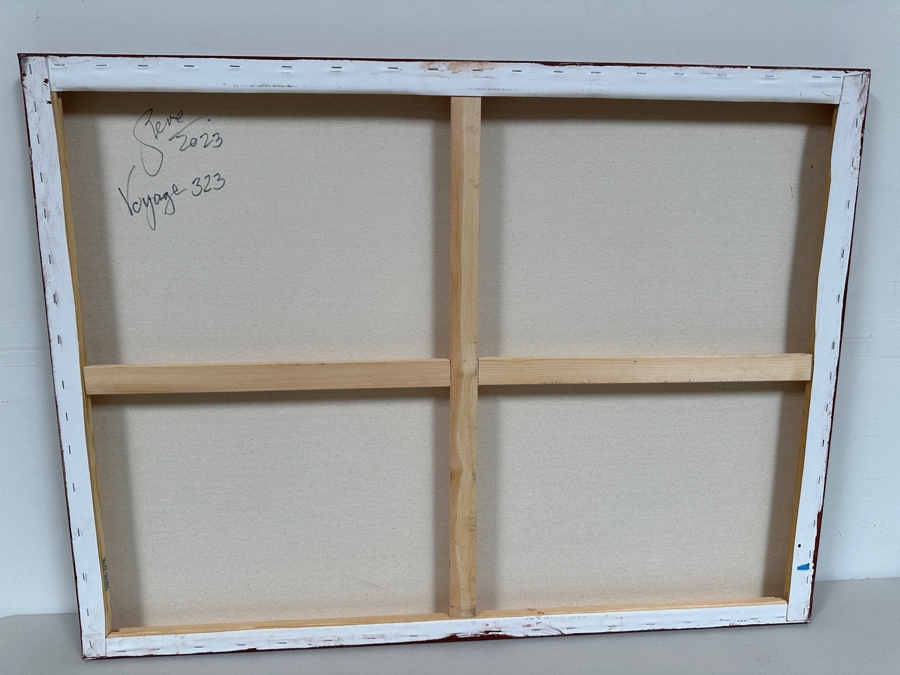 Gerrit Greve (1948-2024, Cardiff by the Sea, CA) Original Acrylic Painting On Canvas Titled 'Spirit Boat Series - Voyage 323' 2023 Signed Verso 40 X 30 Estimate $1,200 - $1,500 [Photo 4]