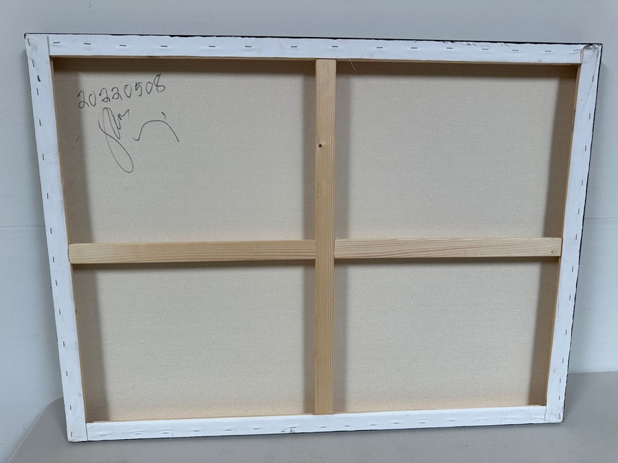 Gerrit Greve (1948-2024, Cardiff by the Sea, CA) Original Acrylic Painting On Canvas Titled 'Ocean Reeds Series ' 2022 Signed Verso 40 X 30 Estimate $1,200 - $1,500 [Photo 4]