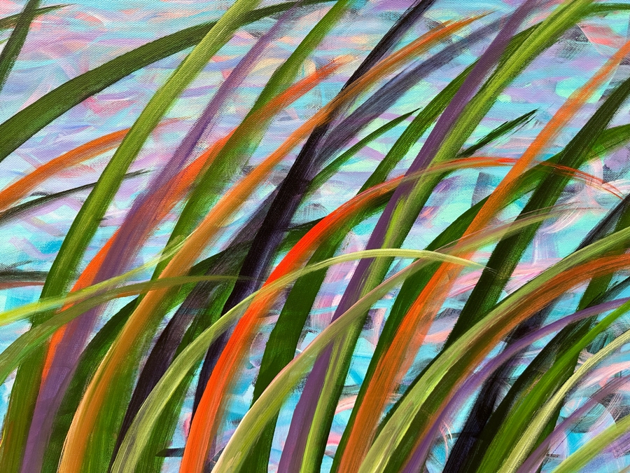 Gerrit Greve (1948-2024, Cardiff by the Sea, CA) Original Acrylic Painting On Canvas Titled 'Ocean Reeds Series ' 2022 Signed Verso 40 X 30 Estimate $1,200 - $1,500 [Photo 2]