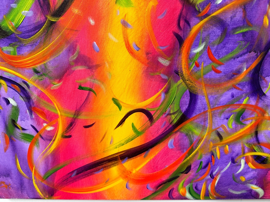 Gerrit Greve (1948-2024, Cardiff by the Sea, CA) Original Acrylic Painting On Canvas Titled 'Underwater Series - Mardi Gras Memories' 2021 Signed Verso 40 X 30 Estimate $1,200 - $1,500 [Photo 2]