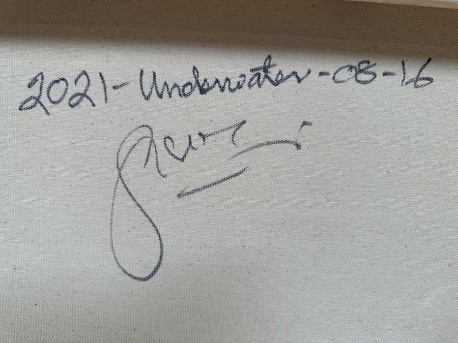 Gerrit Greve (1948-2024, Cardiff by the Sea, CA) Original Acrylic Painting On Canvas Titled 'Underwater Series - Mardi Gras Memories' 2021 Signed Verso 40 X 30 Estimate $1,200 - $1,500 [Photo 8]