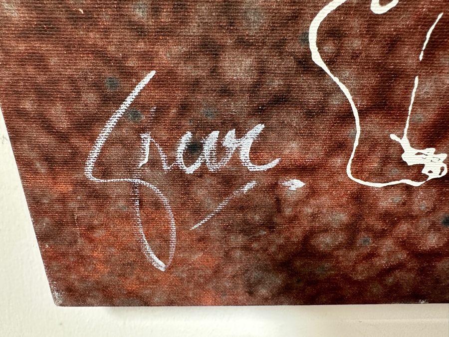 Gerrit Greve (1948-2024, Cardiff by the Sea, CA) Original Mixed Media Silkscreen With Hand Painted Background Painting On Canvas Titled 'Dancing Muses' Signed Bottom Left 30 X 40 Estimate $1,200 - $1,500 [Photo 6]