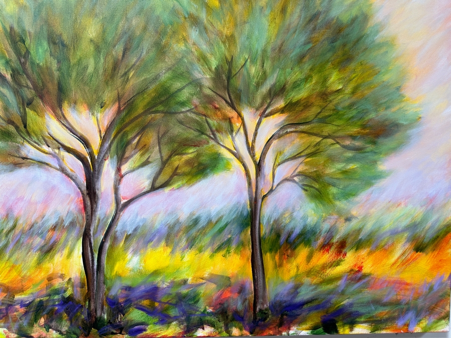 Gerrit Greve (1948-2024, Cardiff by the Sea, CA) Original Acrylic Painting On Canvas Titled 'Mindscape 143' 2021 Signed Verso 40 X 30 Estimate $1,200 - $1,500 [Photo 3]