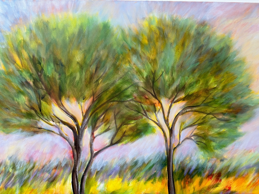 Gerrit Greve (1948-2024, Cardiff by the Sea, CA) Original Acrylic Painting On Canvas Titled 'Mindscape 143' 2021 Signed Verso 40 X 30 Estimate $1,200 - $1,500 [Photo 2]