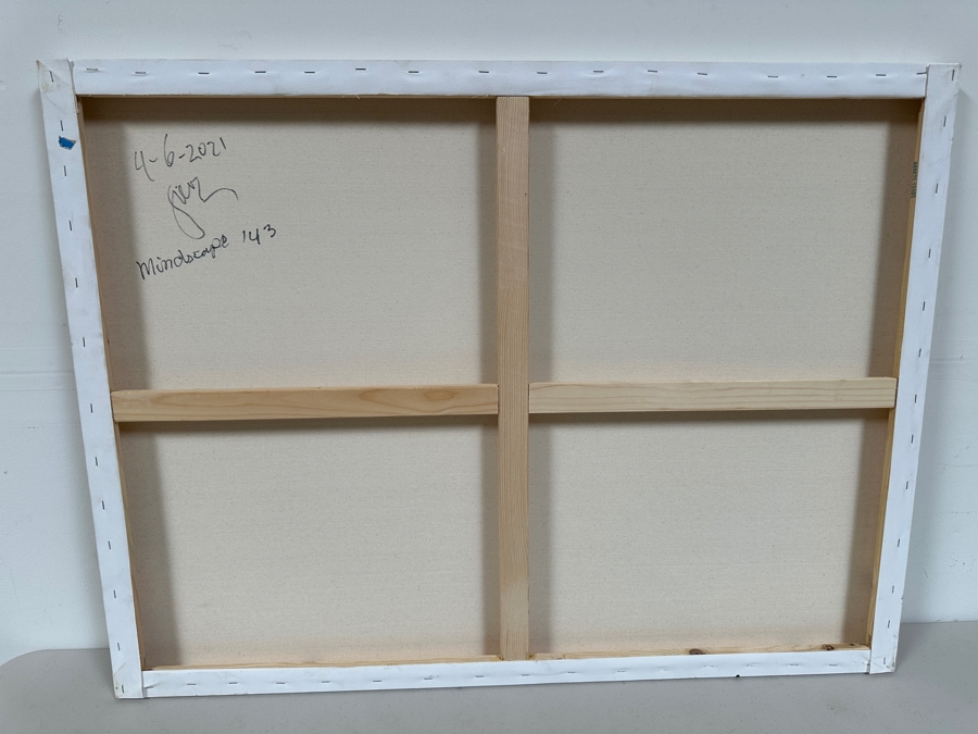 Gerrit Greve (1948-2024, Cardiff by the Sea, CA) Original Acrylic Painting On Canvas Titled 'Mindscape 143' 2021 Signed Verso 40 X 30 Estimate $1,200 - $1,500 [Photo 5]