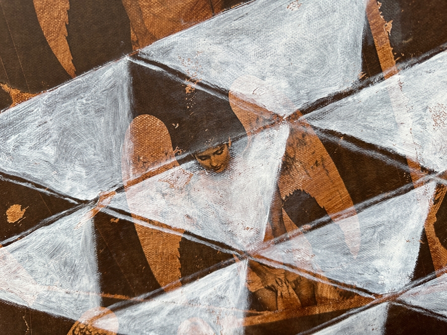 Gerrit Greve (1948-2024, Cardiff by the Sea, CA) Original Mixed Media Acrylic Painting On Canvas Titled 'Box Series - Memory Box' 2022 Signed Verso 40 X 30 Estimate $1,200 - $1,500 [Photo 9]