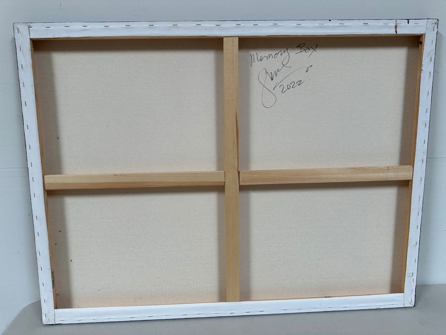 Gerrit Greve (1948-2024, Cardiff by the Sea, CA) Original Mixed Media Acrylic Painting On Canvas Titled 'Box Series - Memory Box' 2022 Signed Verso 40 X 30 Estimate $1,200 - $1,500 [Photo 15]