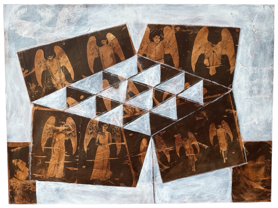 Gerrit Greve (1948-2024, Cardiff by the Sea, CA) Original Mixed Media Acrylic Painting On Canvas Titled 'Box Series - Memory Box' 2022 Signed Verso 40 X 30 Estimate $1,200 - $1,500 [Photo 1]
