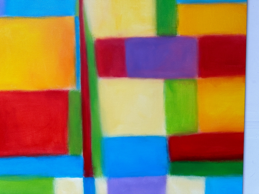 Gerrit Greve (1948-2024, Cardiff by the Sea, CA) Original Acrylic Painting On Canvas Titled 'Modernist Abstract - Structure' 2020 Signed Verso 36 X 36 Estimate $1,300 - $1,600 [Photo 2]